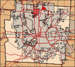 Map of Franklin County, Ohio highlighting Sharon Township